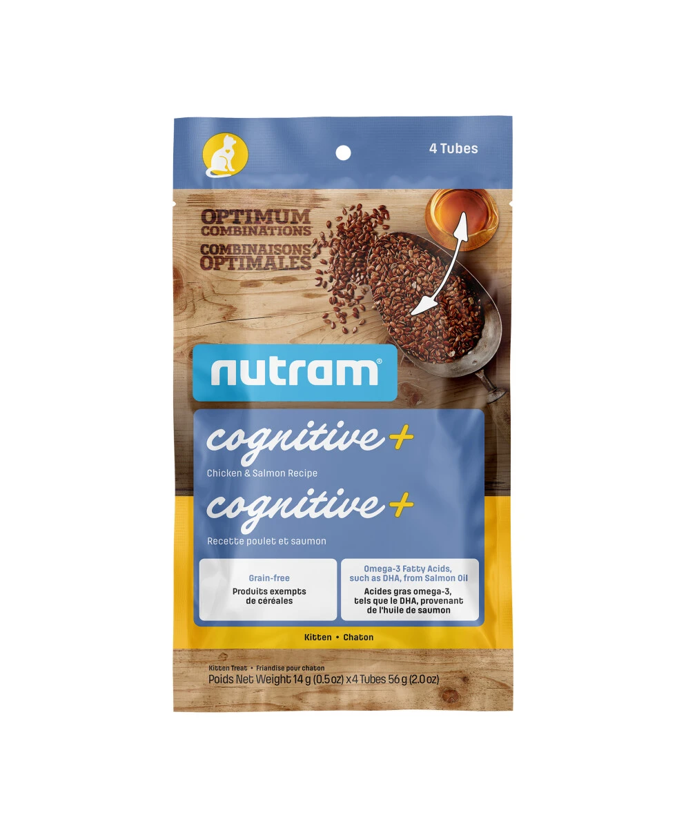 Friandise Crémeuse Pour Chatons Au Poulet Et Au Saumon - Nutram Cognitive + 3 Friandise Crémeuse Pour Chatons Au Poulet Et Au Saumon - Nutram Cognitive +