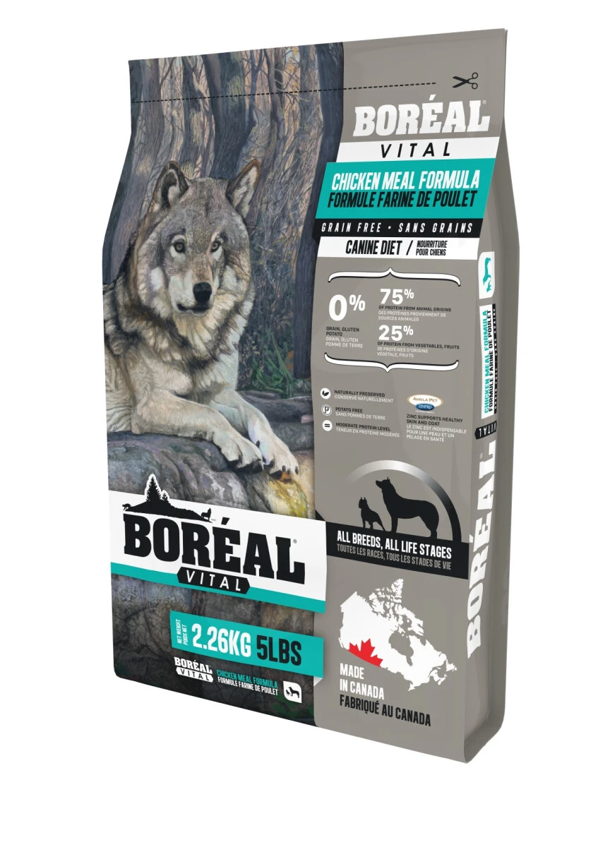 Nourriture à Ingrédients Limités Sans Grains Pour Chiens Au Poulet - Boréal Vital 3 Nourriture à Ingrédients Limités Sans Grains Pour Chiens Au Poulet - Boréal Vital