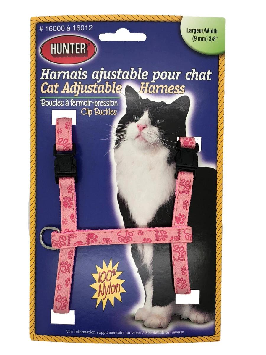 Harnais De Nylon Ajustable Pour Chats Motifs De Pattes - Hunter Brand 3 Harnais De Nylon Ajustable Pour Chats Motifs De Pattes - Hunter Brand