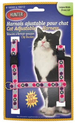 Harnais De Nylon Ajustable Pour Chats Pois Rose - Hunter Brand