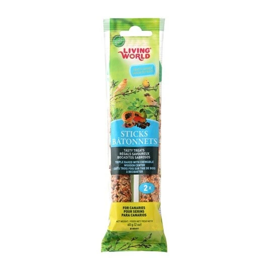 Bâtonnets à Becqueter Aux Fruits Sauvages Pour Serins 60gr - Living World 3 Bâtonnets à Becqueter Aux Fruits Sauvages Pour Serins 60gr - Living World